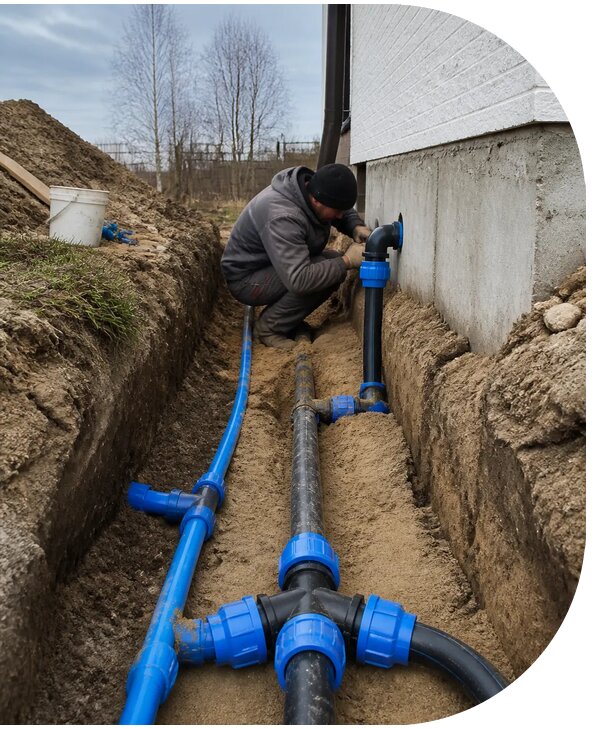 Монтаж наружного водопровода на участке под ключ в Невинномысске